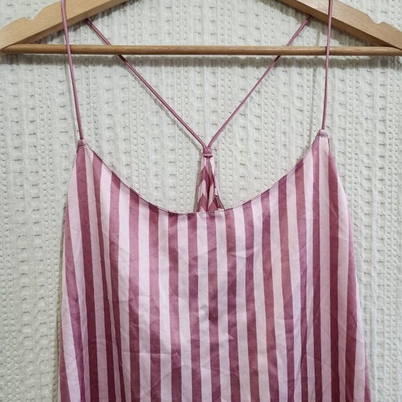 Victoria's Secret Pink Stripe Silky Satin Cami Tank Top Women's Size Large - Picture 4 of 11
